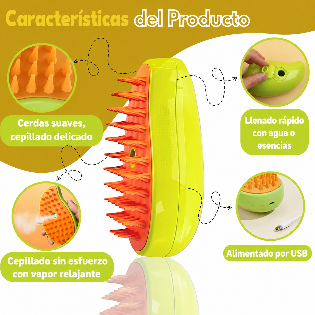 CEPILLO VIRAL PARA MASCOTAS A VAPOR 3 EN 1